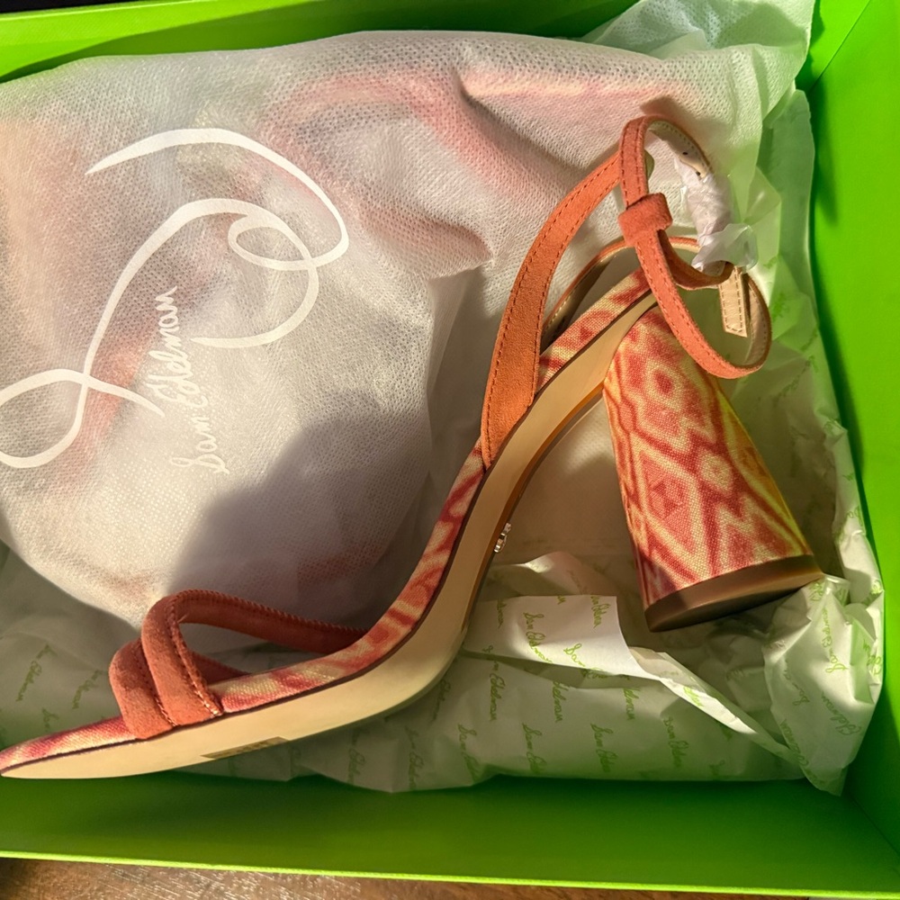 Sam Edelman Orange Patterned Heels - Picture 2 of 4